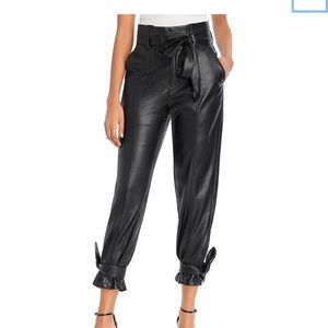 Lucy Paris Faux Leather Ankle Tie Pants Medium